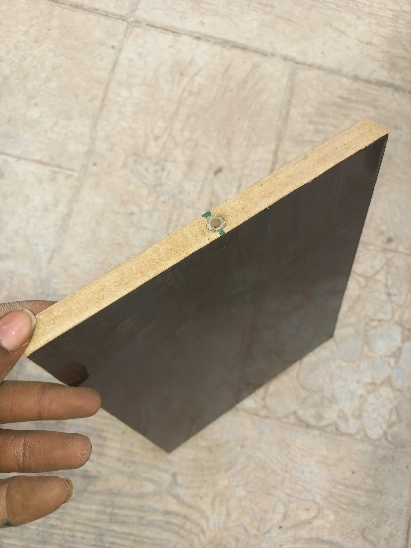 The sorting divider flap painted black, the surface that the servo will pivot left and right to direct waste