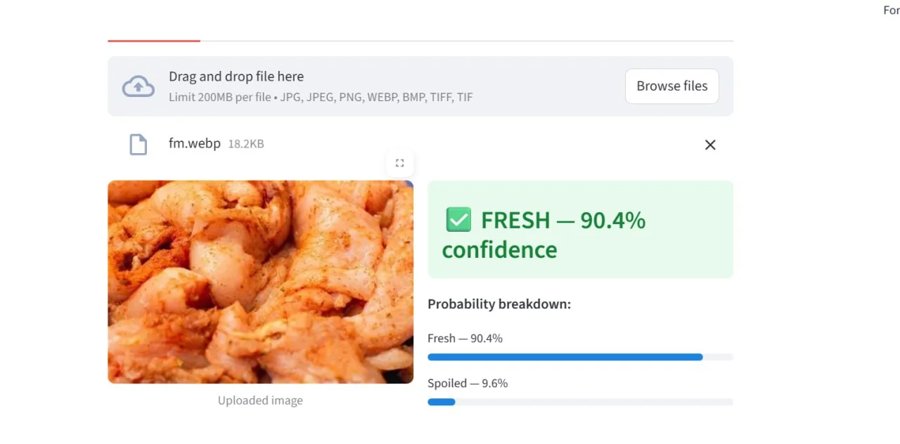 FRESH 90.4%, seasoned chicken pieces