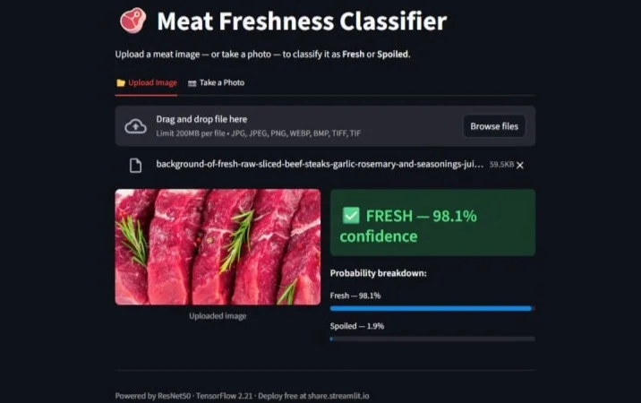 FRESH 98.1%, sliced beef steaks with herbs
