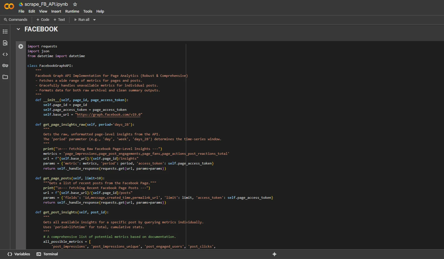 Facebook Analytics Automation