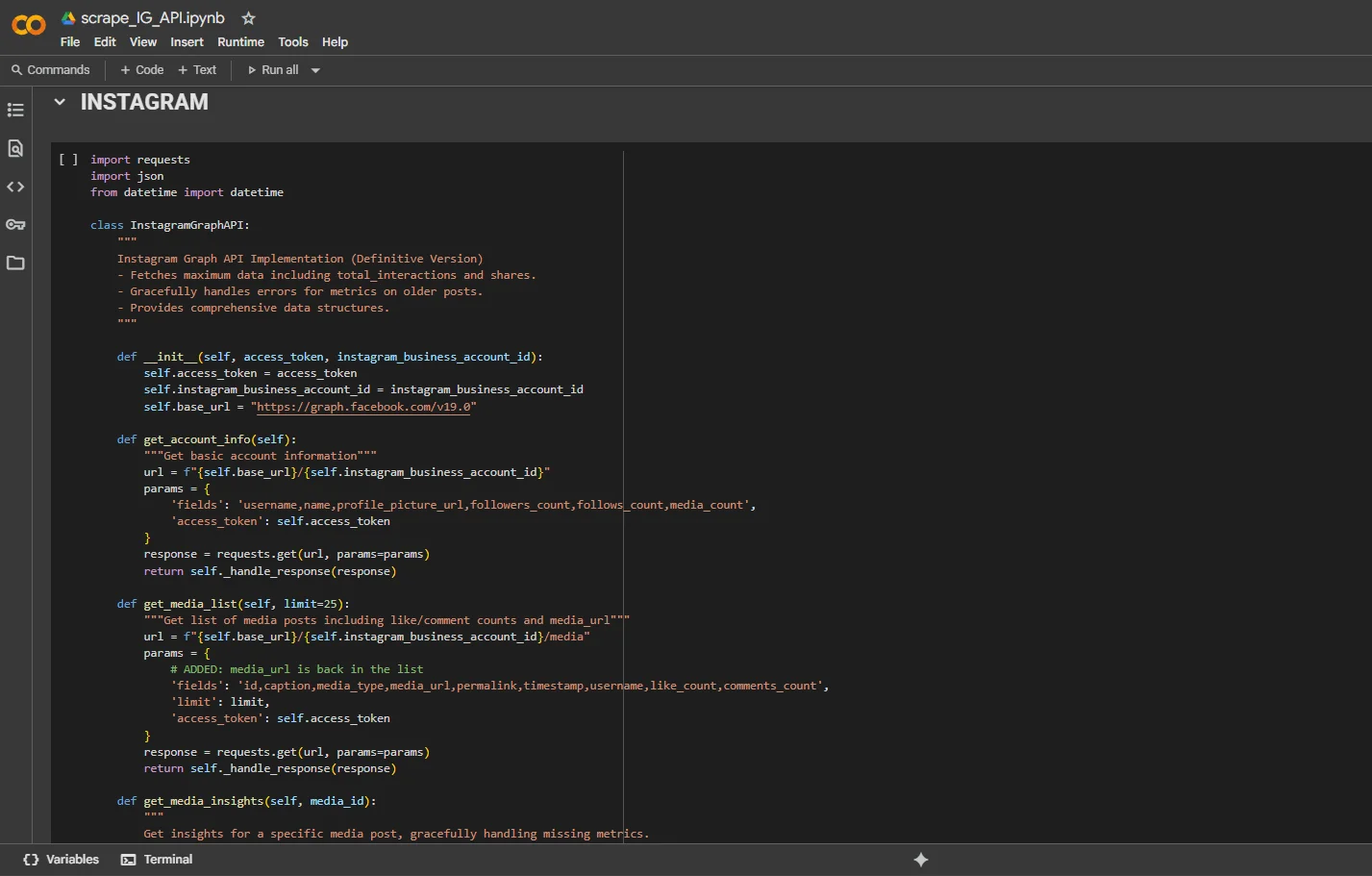 Instagram Analytics Automation
