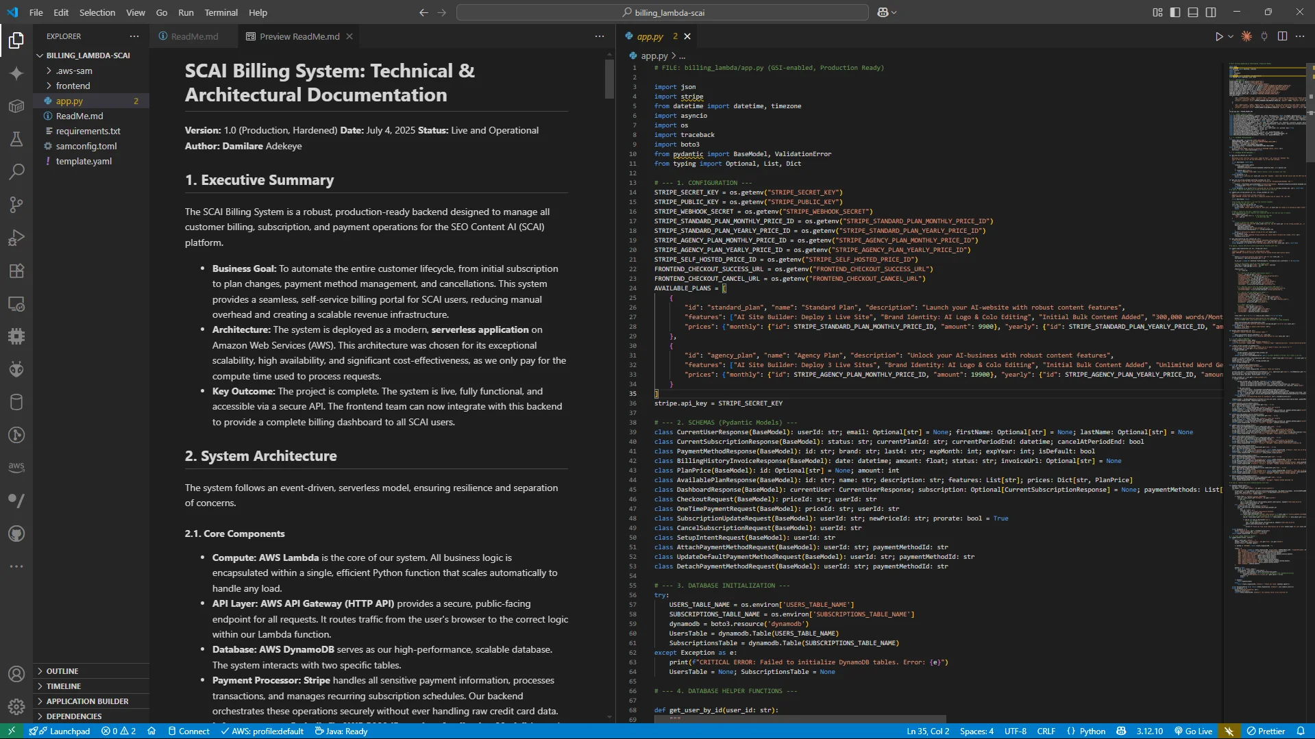 AWS Serverless Billing System
