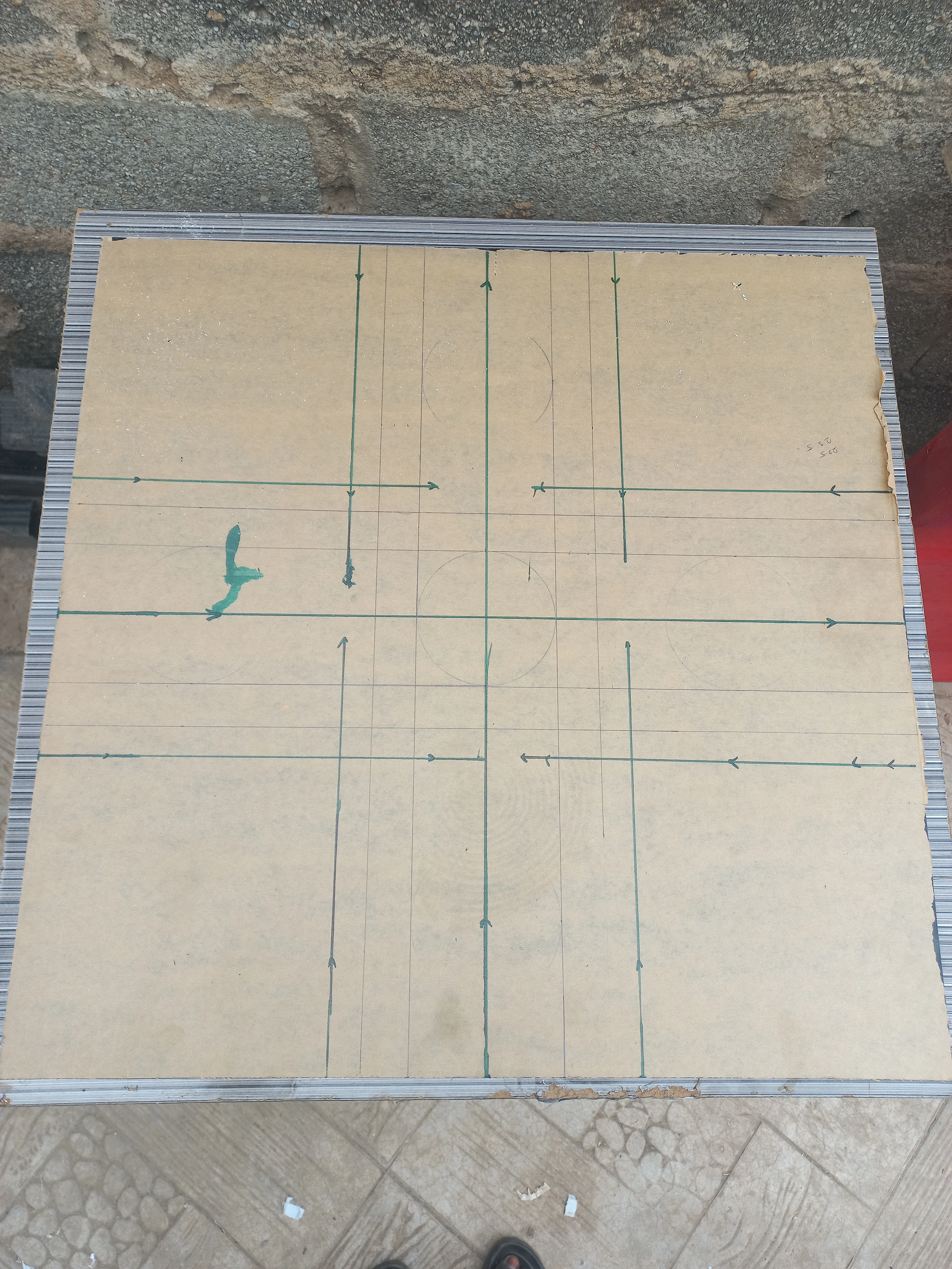MDF intersection board fitted within the WPC perimeter frame