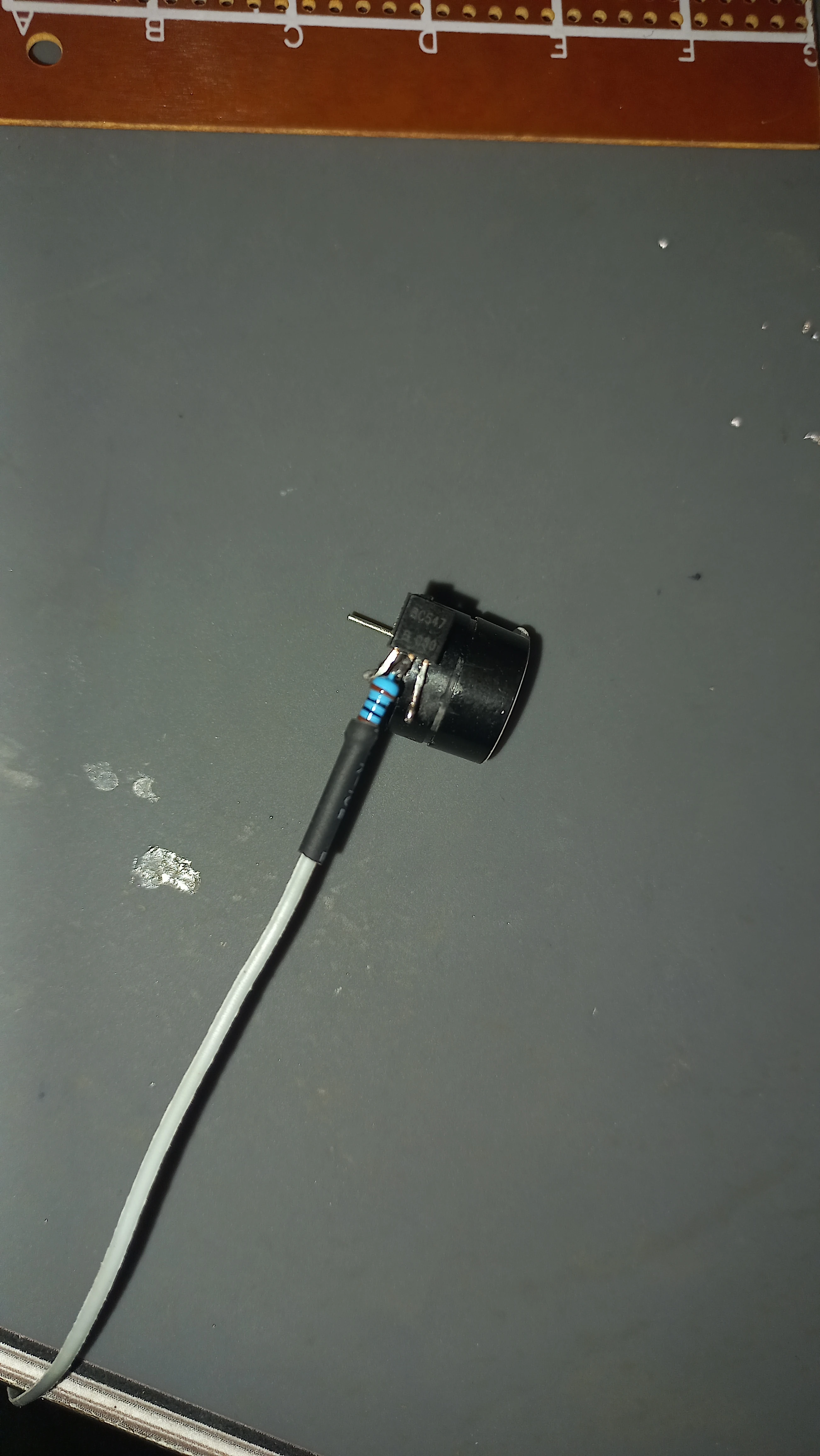 Buzzer with heat-shrink wiring