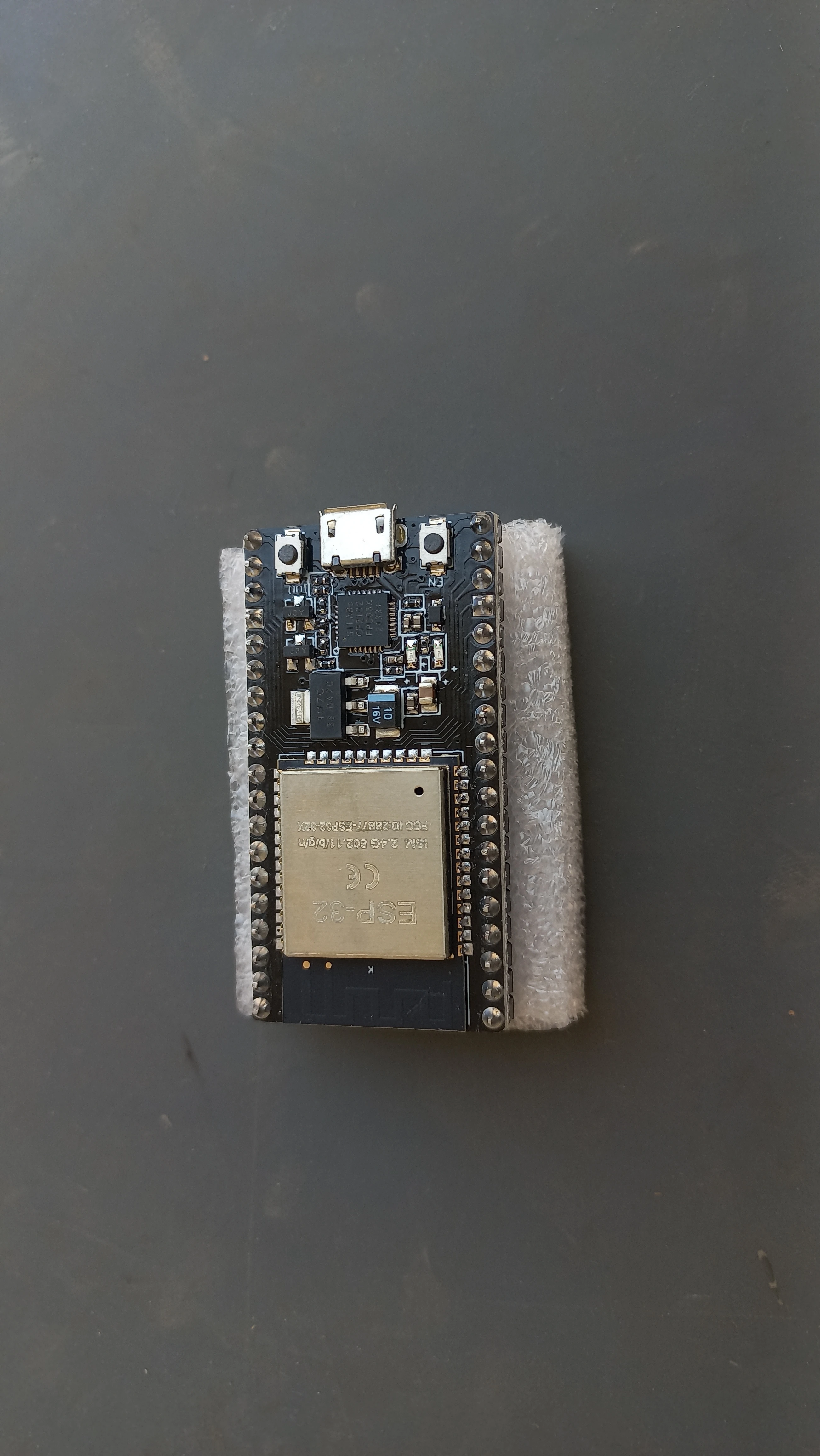 ESP32 dev board side view