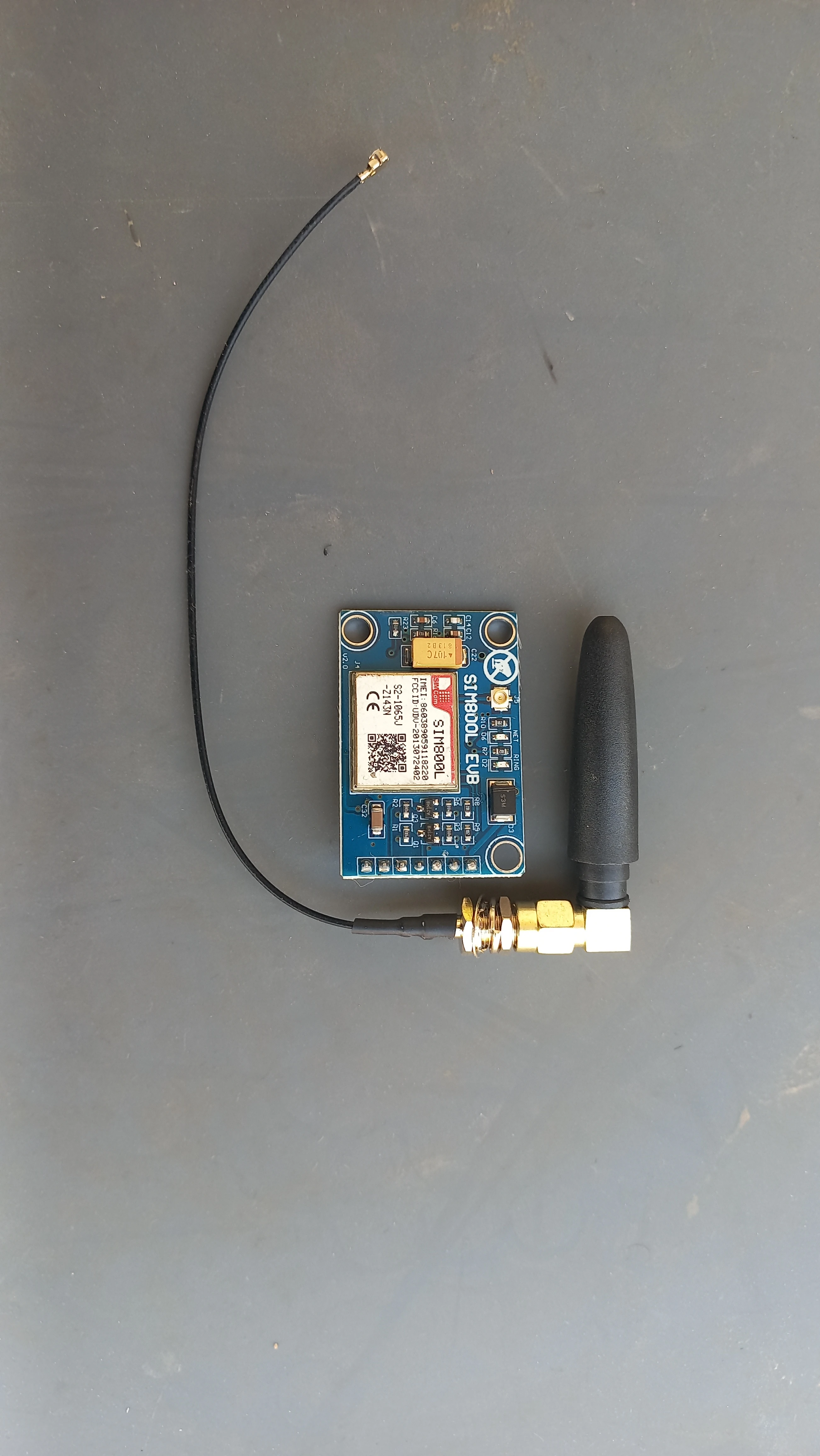 SIM800L EVB GSM module with whip antenna