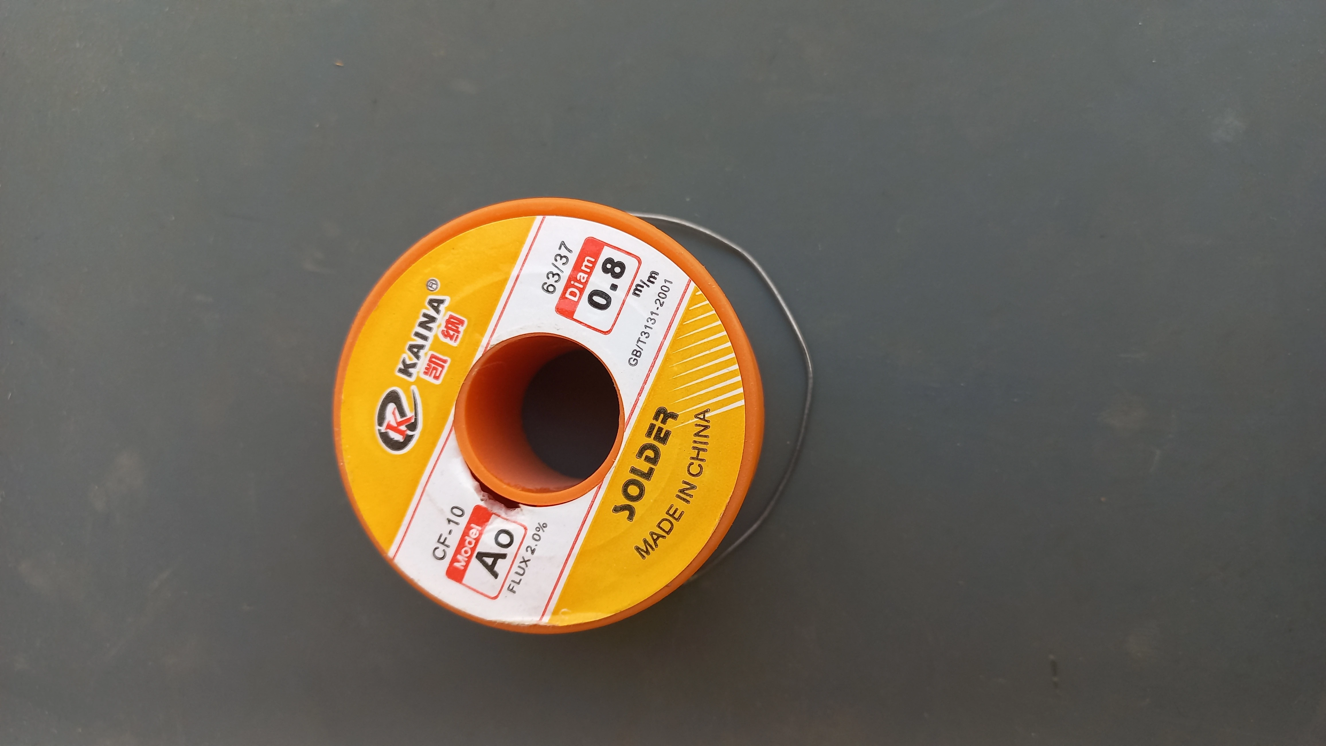 Solder wire spool rotated