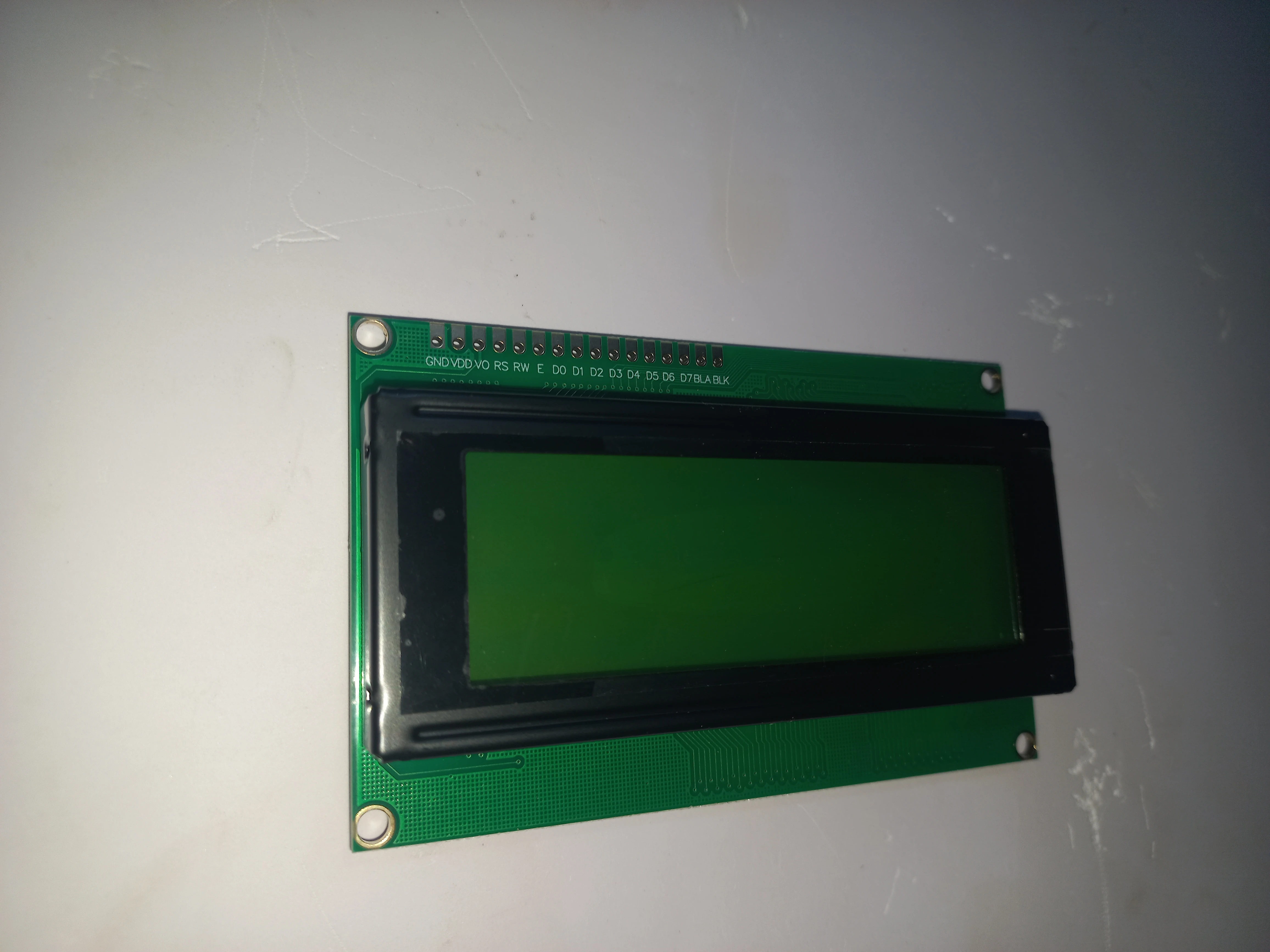 20x4 I2C LCD display module front face: used on the road unit for phase countdown and wearable status